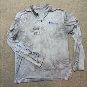 Huk Light Gray Patterned Long Sleeve Shirt